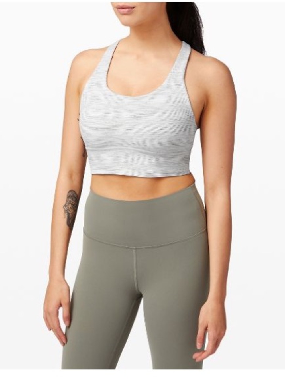 lululemon athletica Light Gray Marble Racerback Crop Bra